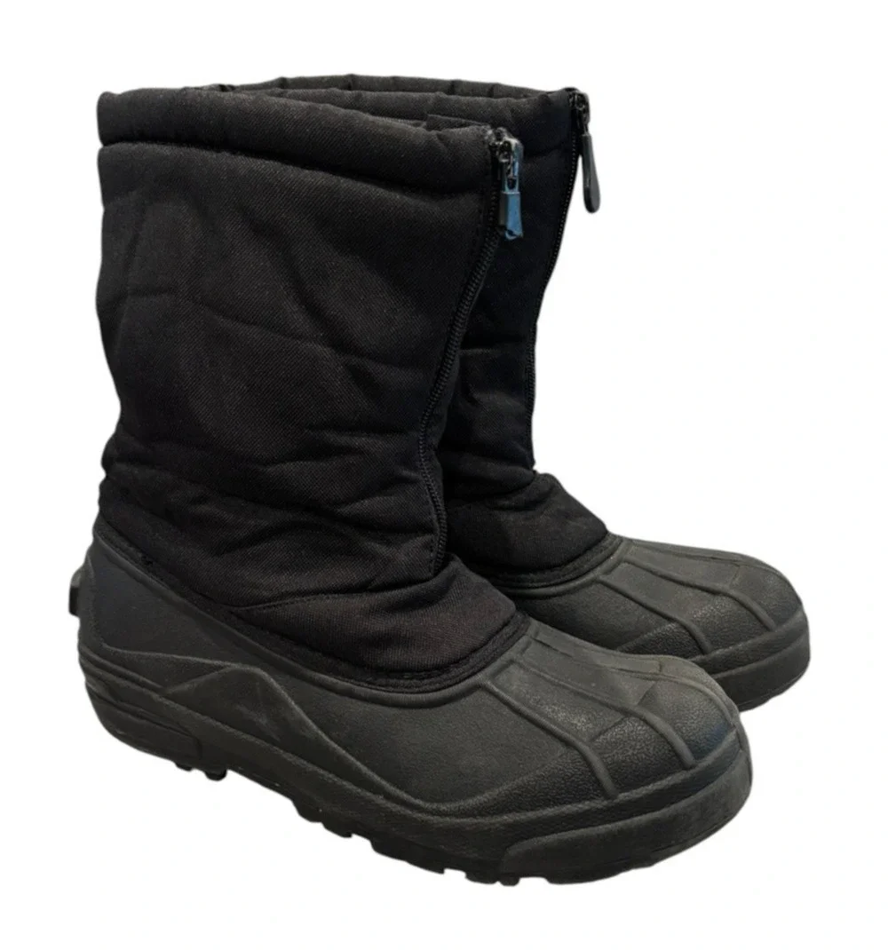 Thermolite Men’s 7 Black Insulated Winter Snow Boots Waterproof Zip Duck Boots